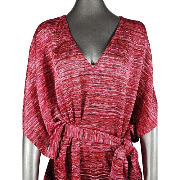 Alexis NWT Pink Tunic Belted Sunset Denise Poncho Top Sash Bow Tie XS / Small - Picture 2 of 8